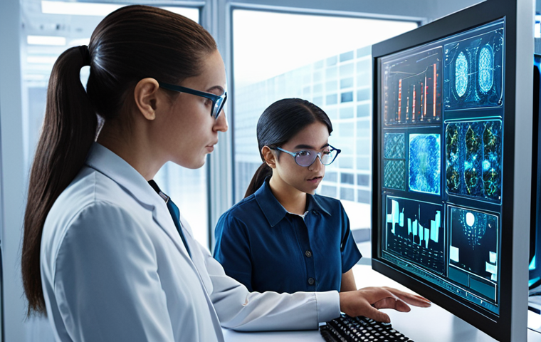 **Quantum Computing Job Market:** A futuristic office scene with diverse engineers and scientists collaborating on quantum computer designs. Include holographic displays showing complex algorithms and cryogenic equipment in the background. The scene should convey innovation and high-tech professional opportunities.